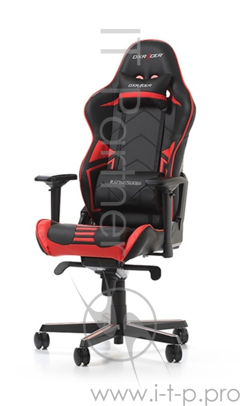 Игровое кресло DXRacer Racing чёрно-красное (OH/RV131/NR, кожа-PU, регулируемый угол наклона, механизм качания)