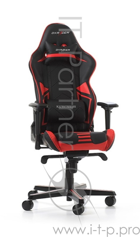 Игровое кресло DXRacer Racing чёрно-красное (OH/RV131/NR, кожа-PU, регулируемый угол наклона, механизм качания)