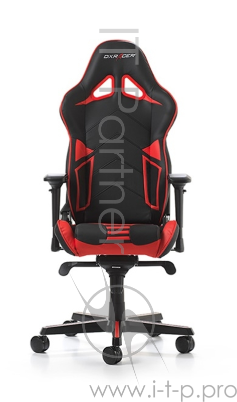 Игровое кресло DXRacer Racing чёрно-красное (OH/RV131/NR, кожа-PU, регулируемый угол наклона, механизм качания)