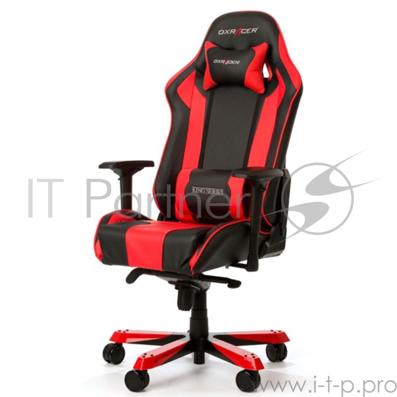Игровое кресло DXRacer King чёрно-красное (OH/KS06/NR, экокожа, регулируемый угол наклона)