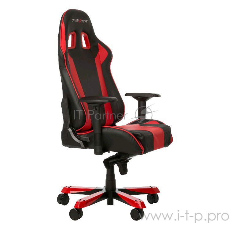 Игровое кресло DXRacer King чёрно-красное (OH/KS06/NR, экокожа, регулируемый угол наклона)