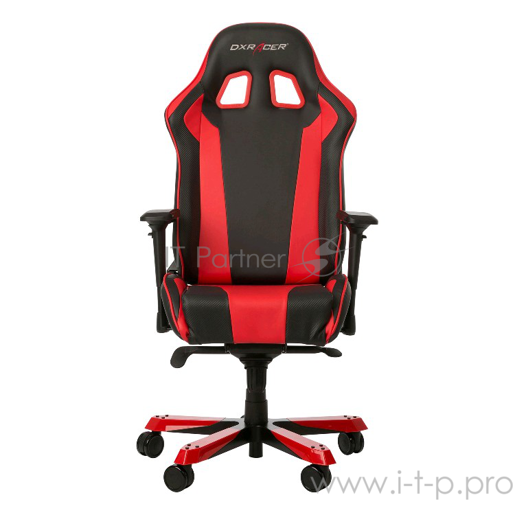 Игровое кресло DXRacer King чёрно-красное (OH/KS06/NR, экокожа, регулируемый угол наклона)