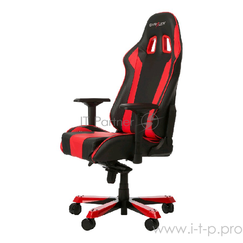 Игровое кресло DXRacer King чёрно-красное (OH/KS06/NR, экокожа, регулируемый угол наклона)