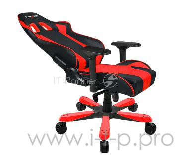 Игровое кресло DXRacer King чёрно-красное (OH/KS06/NR, экокожа, регулируемый угол наклона)