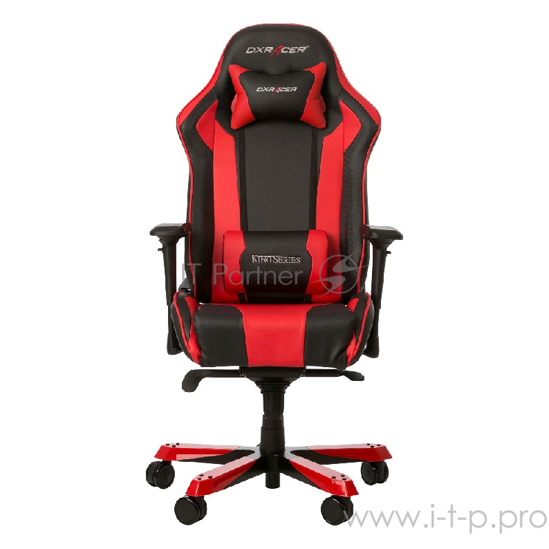 Игровое кресло DXRacer King чёрно-красное (OH/KS06/NR, экокожа, регулируемый угол наклона)