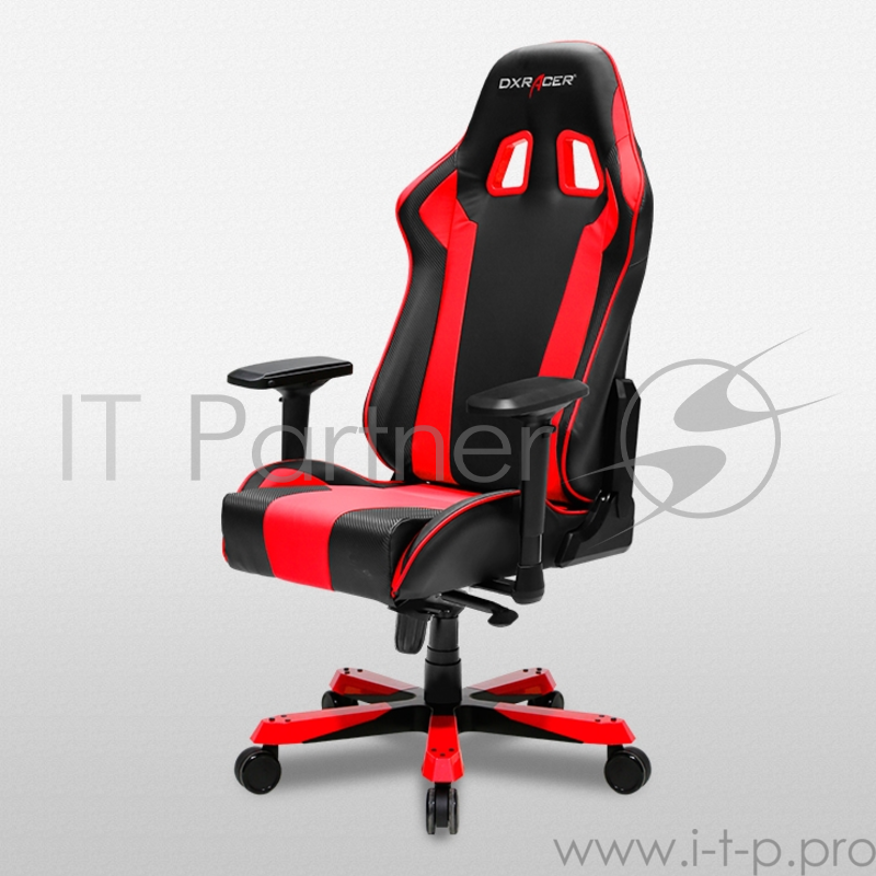 Игровое кресло DXRacer King чёрно-красное (OH/KS06/NR, экокожа, регулируемый угол наклона)