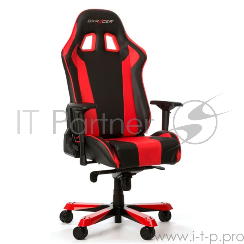 Игровое кресло DXRacer King чёрно-красное (OH/KS06/NR, экокожа, регулируемый угол наклона)