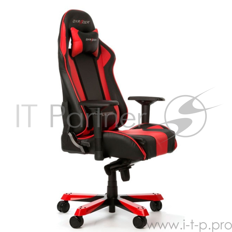 Игровое кресло DXRacer King чёрно-красное (OH/KS06/NR, экокожа, регулируемый угол наклона)
