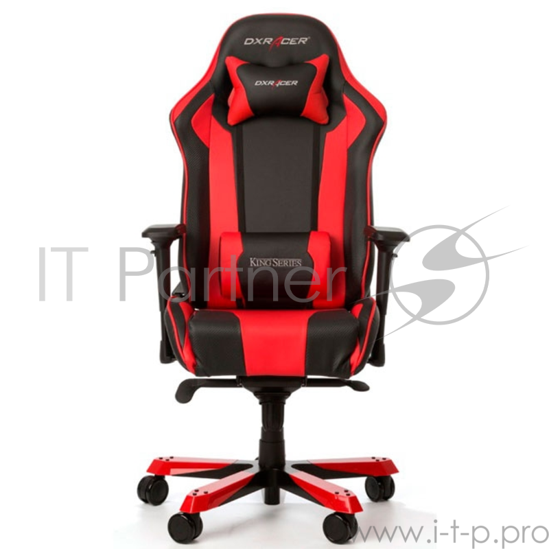 Игровое кресло DXRacer King чёрно-красное (OH/KS06/NR, экокожа, регулируемый угол наклона)