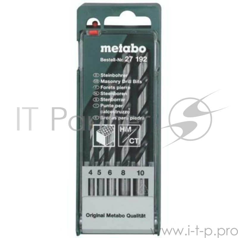 Набор сверл METABO 627181000 НМ pro 5шт. (4-10мм) бетон. пласт.кор