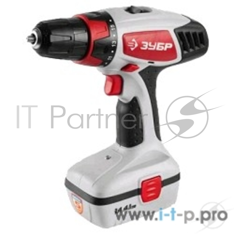 Дрель, Шуруповерт ЗУБР ЗДА-14.4-2 Дрель-шуруповерт ЗДА-14.4-2 {аккум, 0-400/0-1150об/мин, 14.4В, эл тормоз, в кейсе, ПРОМО}