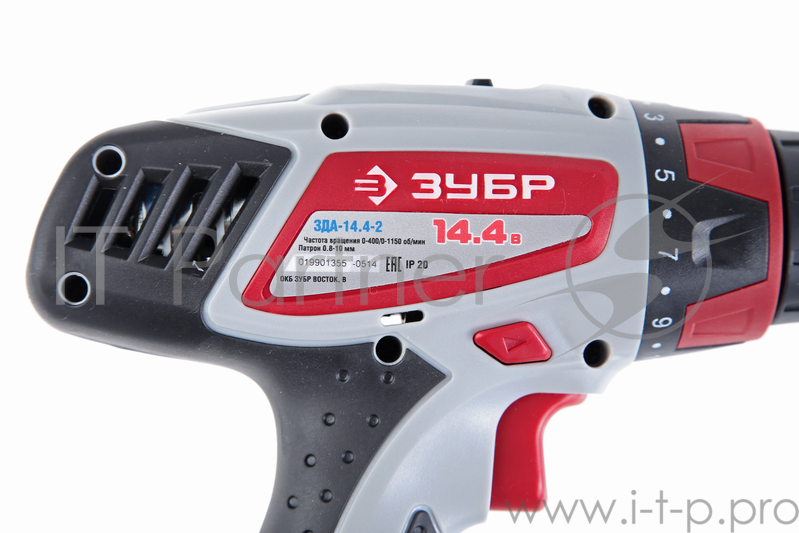 Дрель, Шуруповерт ЗУБР ЗДА-14.4-2 Дрель-шуруповерт ЗДА-14.4-2 {аккум, 0-400/0-1150об/мин, 14.4В, эл тормоз, в кейсе, ПРОМО}