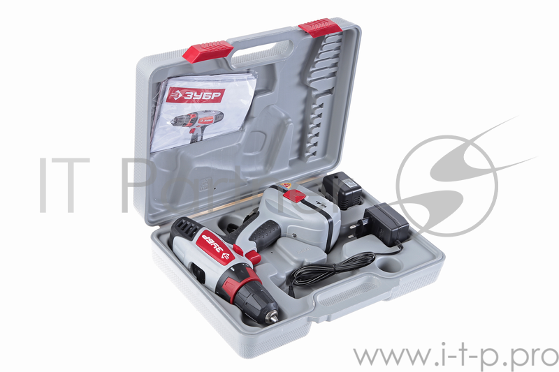 Дрель, Шуруповерт ЗУБР ЗДА-14.4-2 Дрель-шуруповерт ЗДА-14.4-2 {аккум, 0-400/0-1150об/мин, 14.4В, эл тормоз, в кейсе, ПРОМО}
