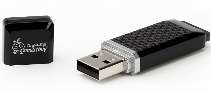 Внешний накопитель 4Gb USB Drive <USB2.0> Smartbuy Quartz series Black (SB4GBQZ-K)