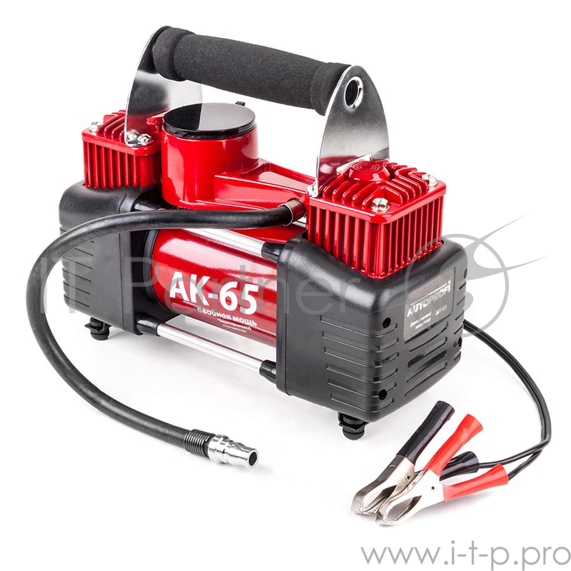 Компрессор AUTOPROFI AK-65 автомобильный АК металл 2поршня 12V 300W 65л/мин сумка