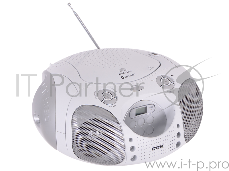 Аудиомагнитола BBK BX110BT белый 3.6Вт/CD/CDRW/MP3/FM(an)/USB/BT