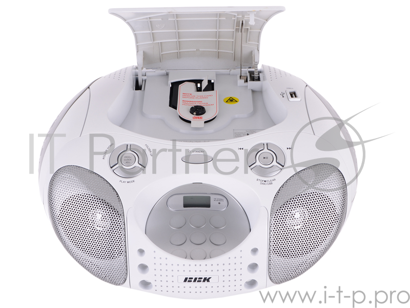 Аудиомагнитола BBK BX110BT белый 3.6Вт/CD/CDRW/MP3/FM(an)/USB/BT