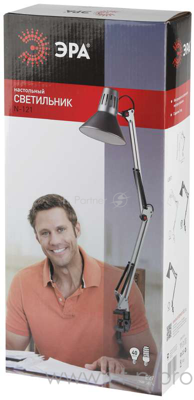Настольные светильники ЭРА N-121 N-121-E27-40W-BK черный {Светильник настольный, цоколь E-27, 40 Вт}