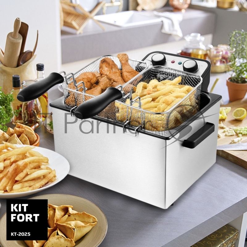 Фритюрница Kitfort КТ-2025 3270Вт черный/серебристый