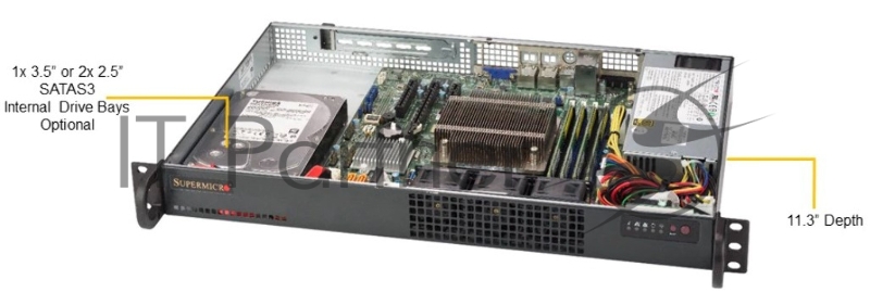 Сервер Серверная платформа 1U SATA BLACK SYS-5019S-L SUPERMICRO