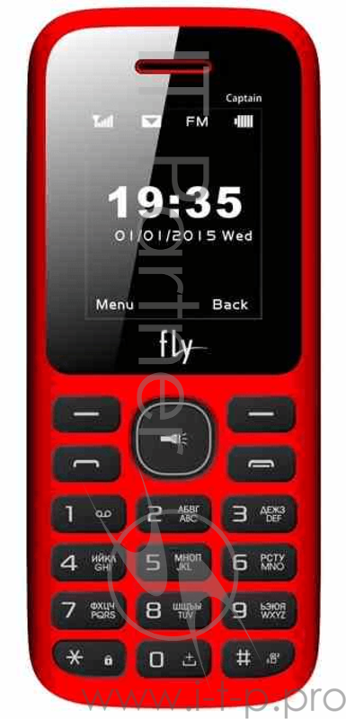 Телефон сотовый Fly FF188 Red, 1.77'' 128x160, 260MHz, 32MB RAM, 24MB, up to 32GB flash, 2 Sim, 2G, BT v3.0, Micro-USB, 800mAh, 71g, 112x47x14,3