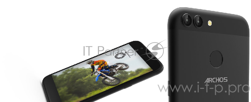 Смартфон Archos Sense 50 DC Mediatek MT6737 (1.5Ghz)/ 5'' IPS 1280x720/ RAM 2Gb/ 16Gb/ 4G LTE/ Dual SIM/ Finger print sensor/ MicroSD slot/ WiFi/ BT/ Dual Cam 13MP+2MP/ 2400 mAh/ Android 7.0/ Black
