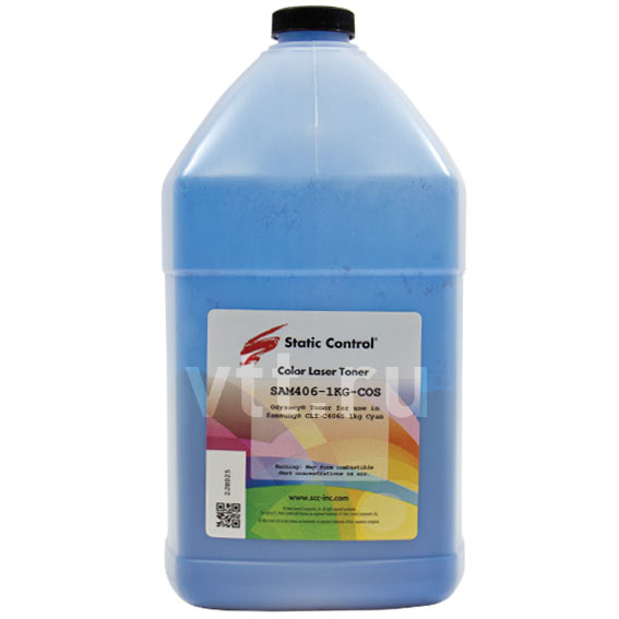 Тонер Static Control SAM406-1KG-COS голубой флакон 1000гр. для принтера Samsung CLP-360/CLX-3300