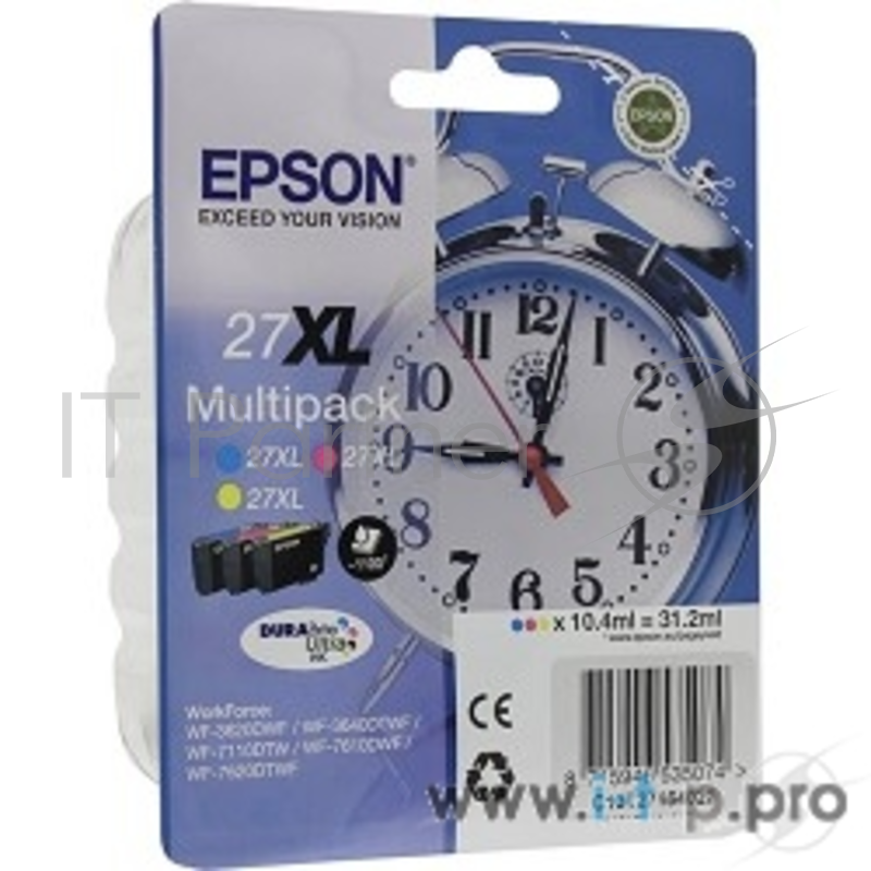 Картридж струйный Epson 27XL T2715 Multipack (C13T27154022/C13T27154020) желтый/голубой/пурпурный набор карт. для Epson WF7110/7610/7620