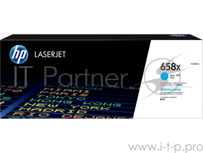 Тонер-картридж HP 658X Cyan LaserJet Toner Cartridge