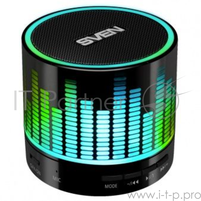 Колонка порт. Sven PS-47 черный 3W 1.0 BT/3.5Jack/USB 10м 300mAh