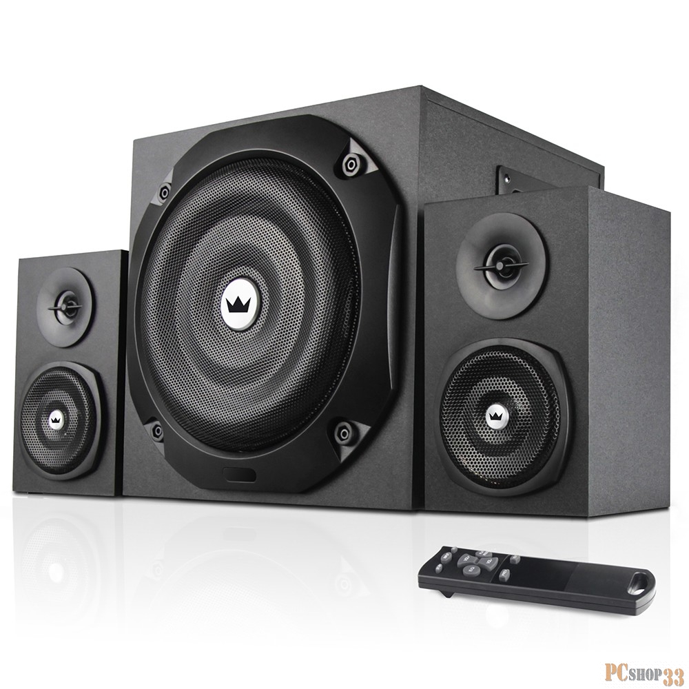 Колонки Акустическая система 2.1 CROWN CMBS-401 (МДФ, Bluetooth, 20W+10W*2 (RMS)=40W приёмник FM картридер интерфейс USB IR пульт)