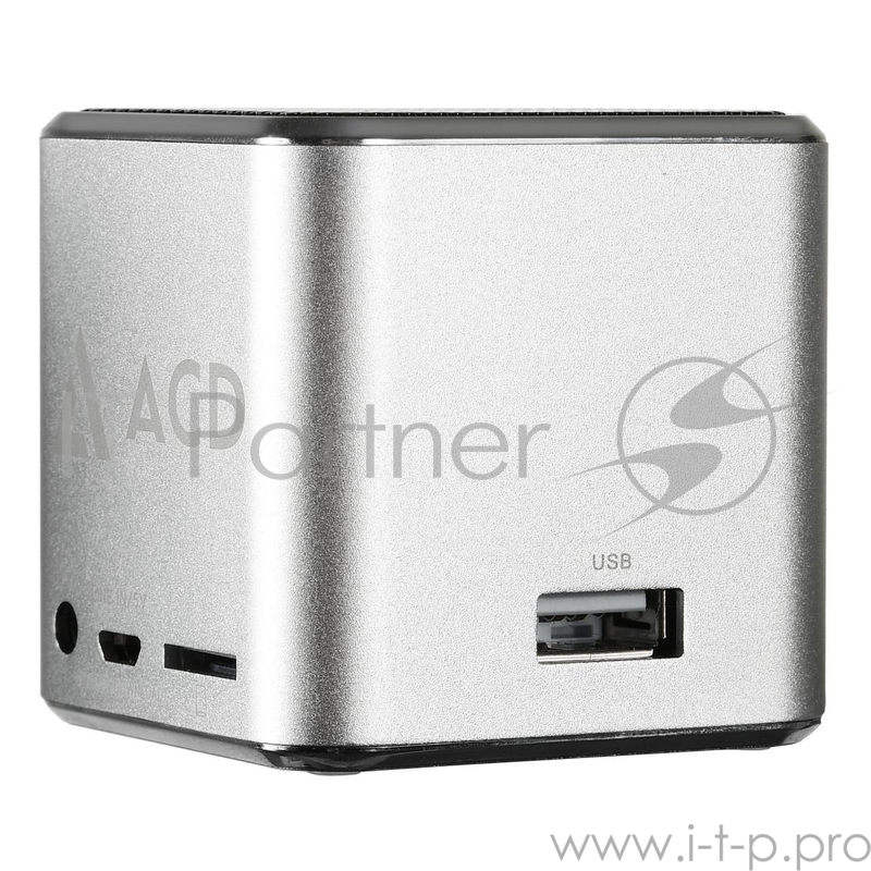 Колонка портативная ACD-SP101-SL (MP3 плеер) с аккумулятором, micro USB, USB, microSD, Line-In, FM, silver. {90}