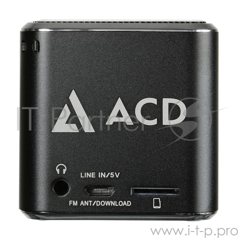 Колонка портативная ACD-SP101-B (MP3 плеер) с аккумулятором, micro USB, USB, microSD, Line-In, FM, silver. {90}