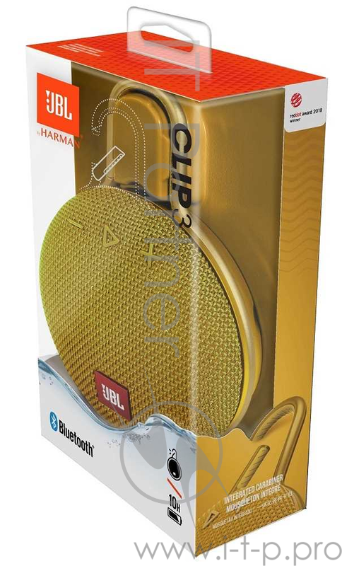 Динамик JBL Портативная акустическая система JBL CLIP 3, желтый