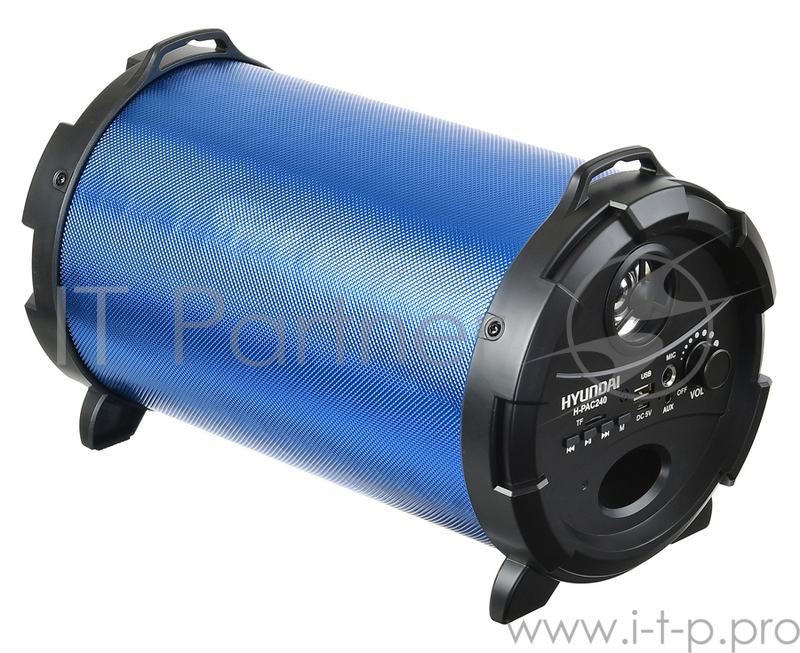 Колонка порт. Hyundai H-PAC240 синий/черный 16W 1.0 BT/3.5Jack/USB