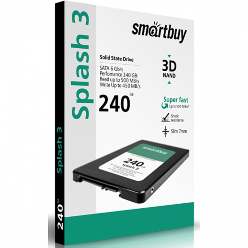 накопитель Smartbuy SSD 240Gb Splash 3 SB240GB-SPLH3-25SAT3 {SATA3.0, 7mm}