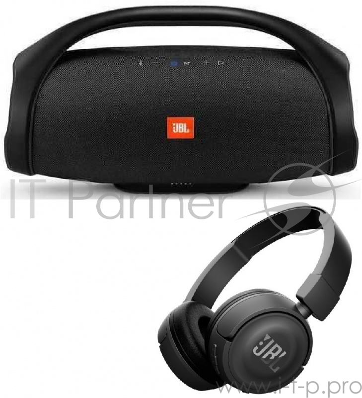 JBL Boombox+T450 BT Комплект портативная акустика+наушники, черный