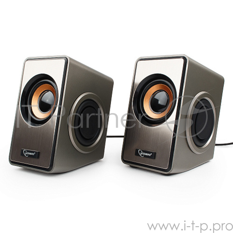 Акустич. система 2.0 Gembird SPK-400, пассивные излучатели, серебристый, 6 Вт, регулятор громкости, USB-питание