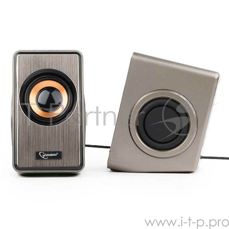 Акустич. система 2.0 Gembird SPK-400, пассивные излучатели, серебристый, 6 Вт, регулятор громкости, USB-питание