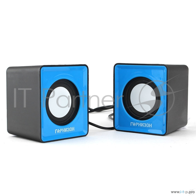 Акустическая система 2.0 Гарнизон GSP-100, синий/черный, 2 Вт, материал- пластик, USB - питание