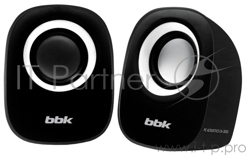 Колонки BBK CA-303S 2.0 черный/белый 3Вт