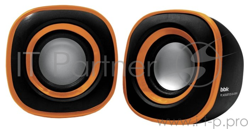 Колонки BBK CA-301S 2.0 черный/оранжевый 3Вт