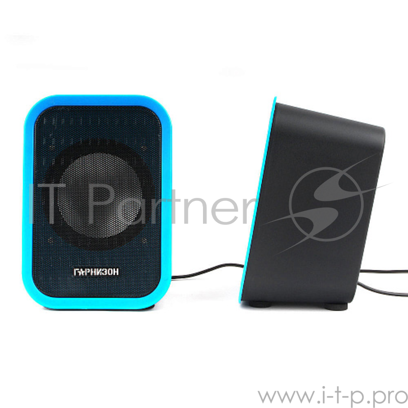 Акустическая система 2.0 Гарнизон GSP-110, синий/черный, 6 Вт, материал- пластик, USB - питание