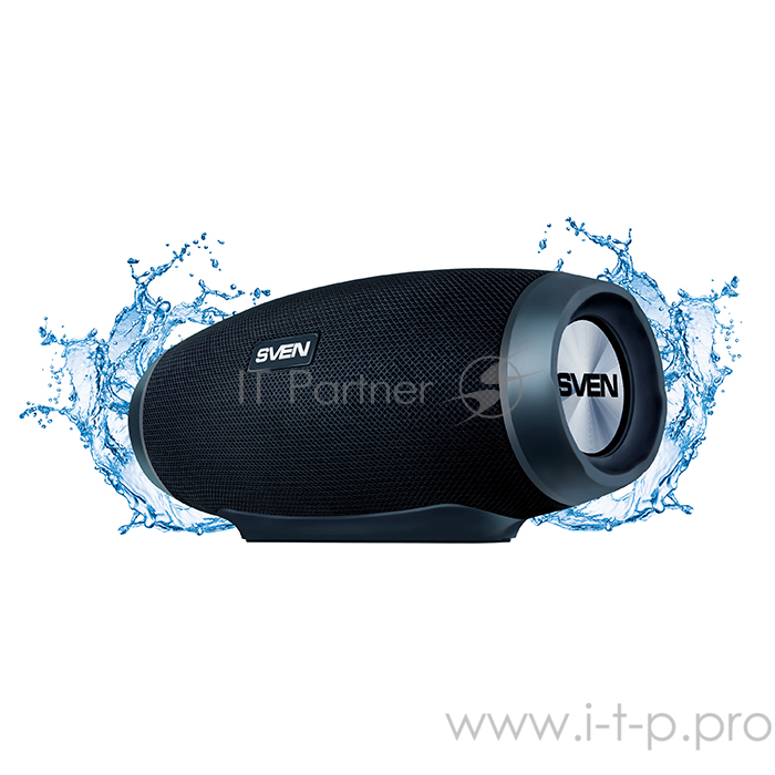 Портативная колонка Sven PS-230 2.0 black (2x6W, IPx5, мобильные, USB, Bluetooth, micro SD, FM-радио, 1500 мA)