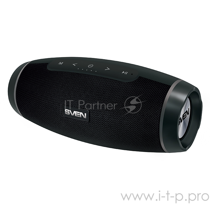 Портативная колонка Sven PS-230 2.0 black (2x6W, IPx5, мобильные, USB, Bluetooth, micro SD, FM-радио, 1500 мA)