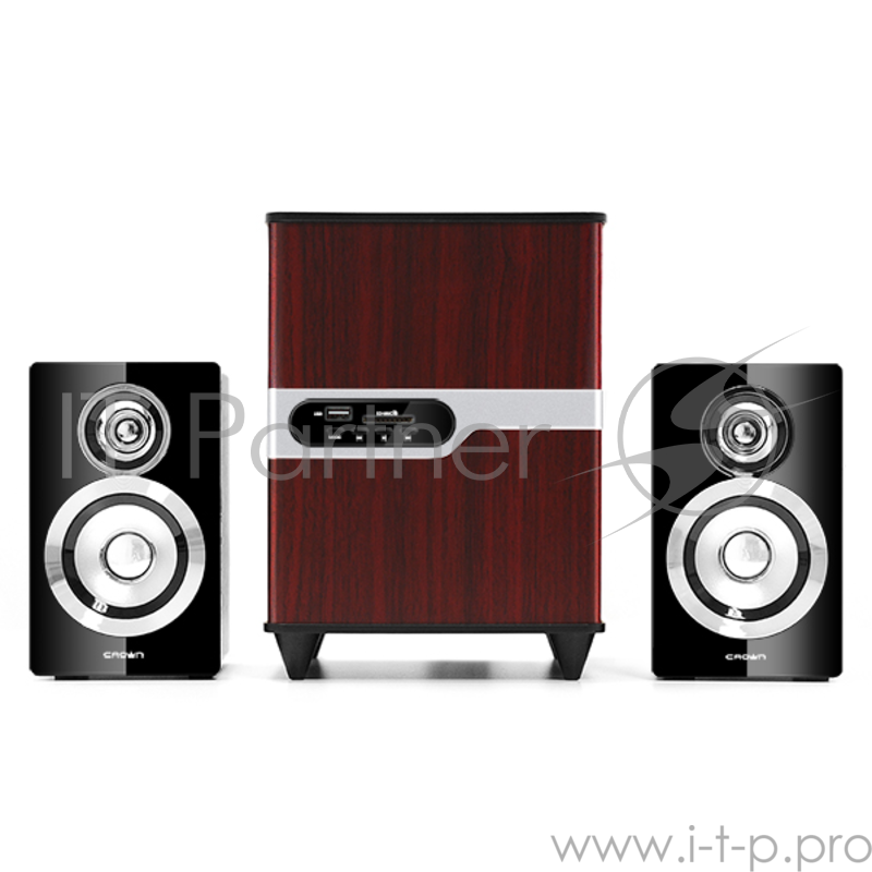Акустическая система 2.1 CROWN CMS-440 Wood (Тип настольная акустика 2.1 31W, порт USB и картридер)