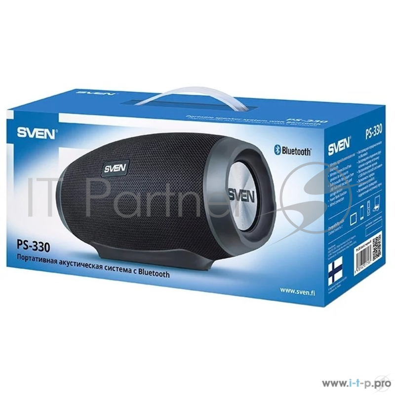 Портативная колонка Sven PS-330 2.1 black (16W + 2x7W, мобильные, mini Jack, USB, Bluetooth, micro SD, 2 x 2200 мA, зарядка мобильных устройств)