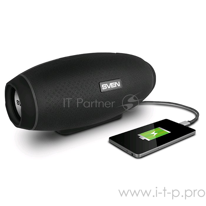 Портативная колонка Sven PS-330 2.1 black (16W + 2x7W, мобильные, mini Jack, USB, Bluetooth, micro SD, 2 x 2200 мA, зарядка мобильных устройств)