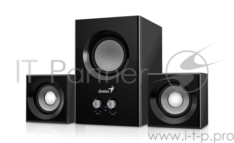 Колонки Genius SW-2.1 375 Black 12вт (RMS), материал: MDF, разъем mini jack