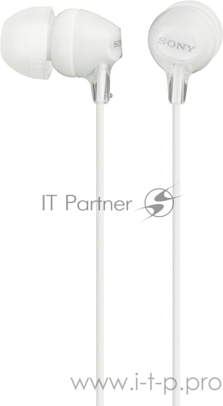 Наушники вкладыши Sony MDREX15LPW.AE 1.2м белый проводные (в ушной раковине)